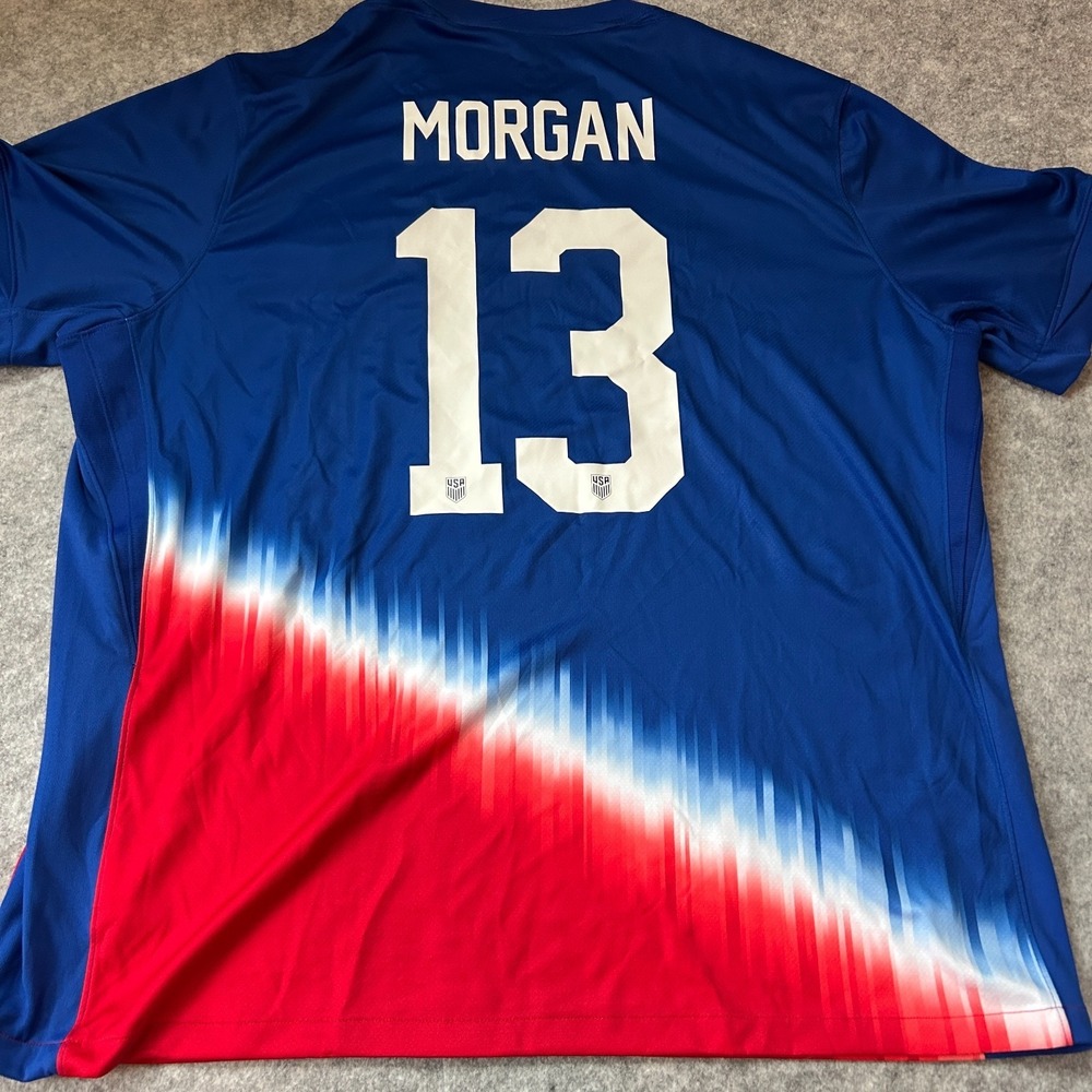 United States Womens National Team Jersey Mens XXL Blue Soccer Nike Morgan 13